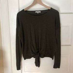 Madewell Tie Front Sweater (Olive)